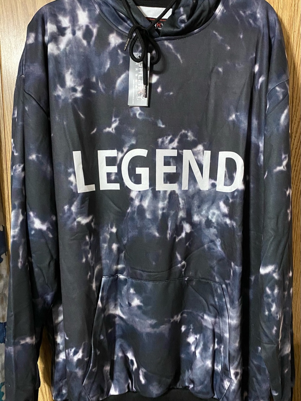 Galaxy By Harvic Legend Tie-Dye Hoodie in Black and White